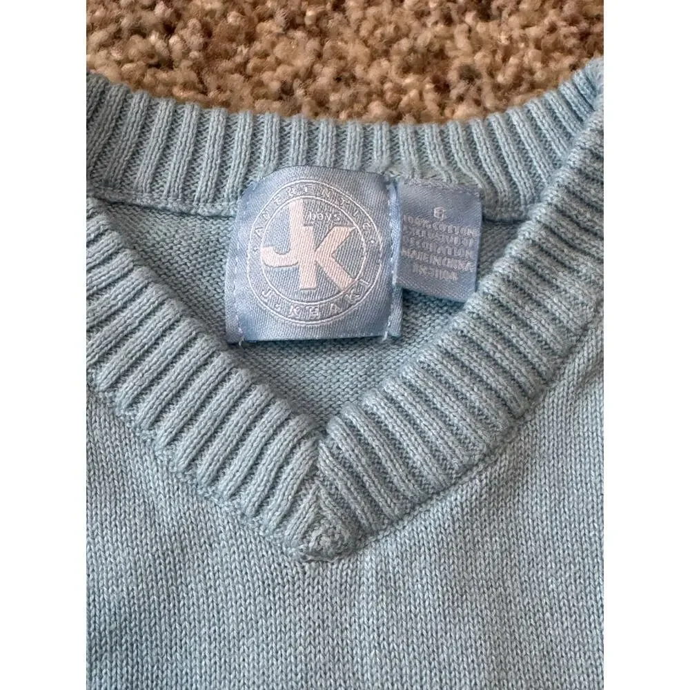 J. Khaki Boys Sweater Vest, Light blue with Anchor, size 6 boys/kids